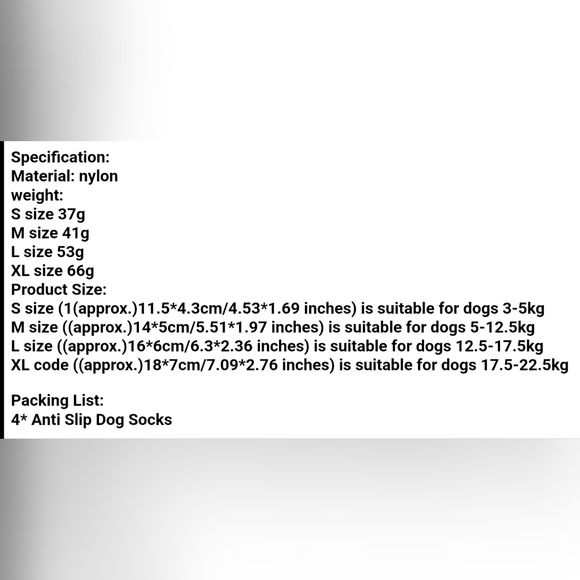 4 piece Anti-Slip Waterproof Protective Dog Socks, Tiger print, Size S - Picture 4 of 7